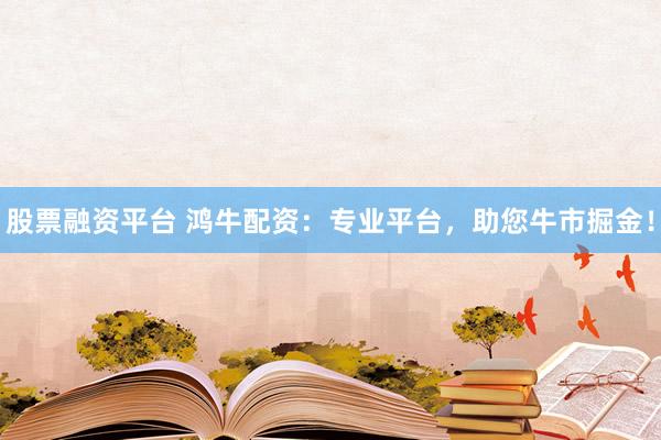 股票融资平台 鸿牛配资：专业平台，助您牛市掘金！