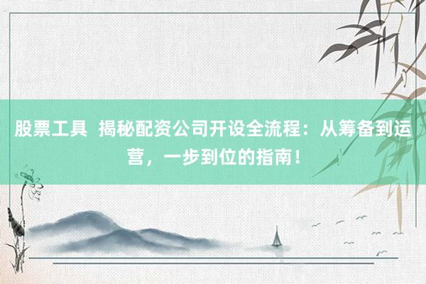 股票工具  揭秘配资公司开设全流程：从筹备到运营，一步到位的指南！