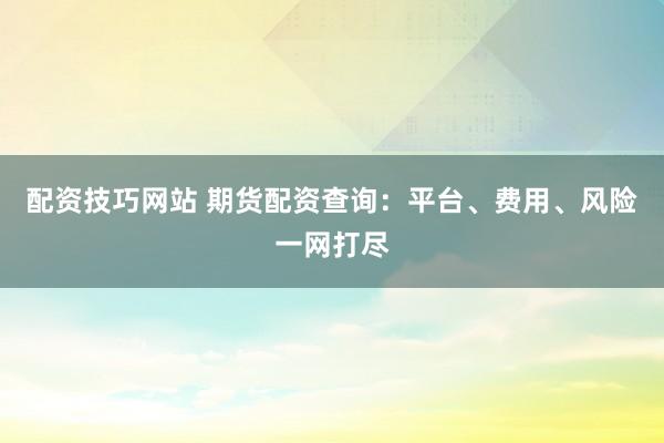 配资技巧网站 期货配资查询：平台、费用、风险一网打尽