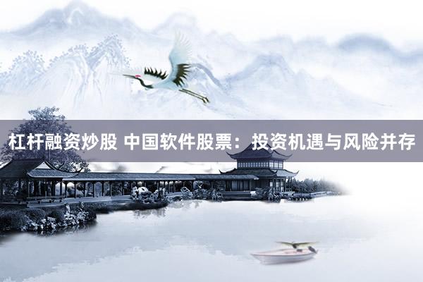 杠杆融资炒股 中国软件股票：投资机遇与风险并存