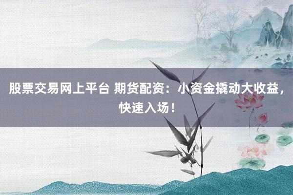 股票交易网上平台 期货配资：小资金撬动大收益，快速入场！