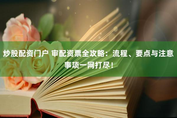 炒股配资门户 审配资票全攻略：流程、要点与注意事项一网打尽！