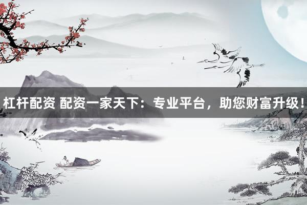 杠杆配资 配资一家天下：专业平台，助您财富升级！